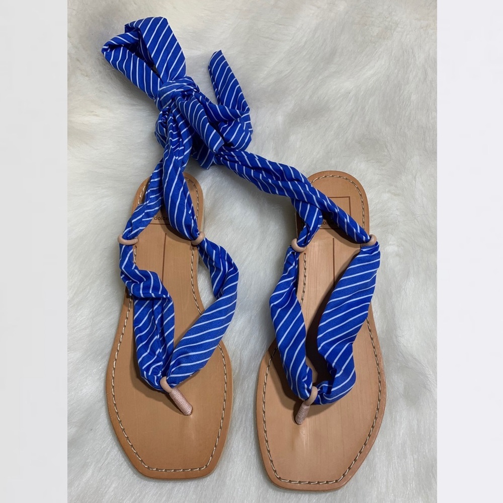 Dolce Vita Henlee (Blue) Ribbon Bandanna Tie Ankle Sandals - Picture 8 of 8